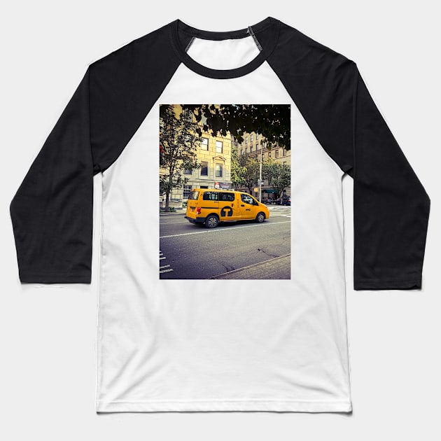 Manhattan Street Yellow Cab NYC Baseball T-Shirt by eleonoraingrid